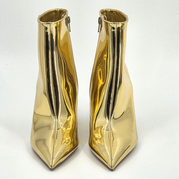 Gianni Bini Harrison Ankle Boots Booties Womens Size 8 Metallic Gold Party Club - Picture 4 of 12